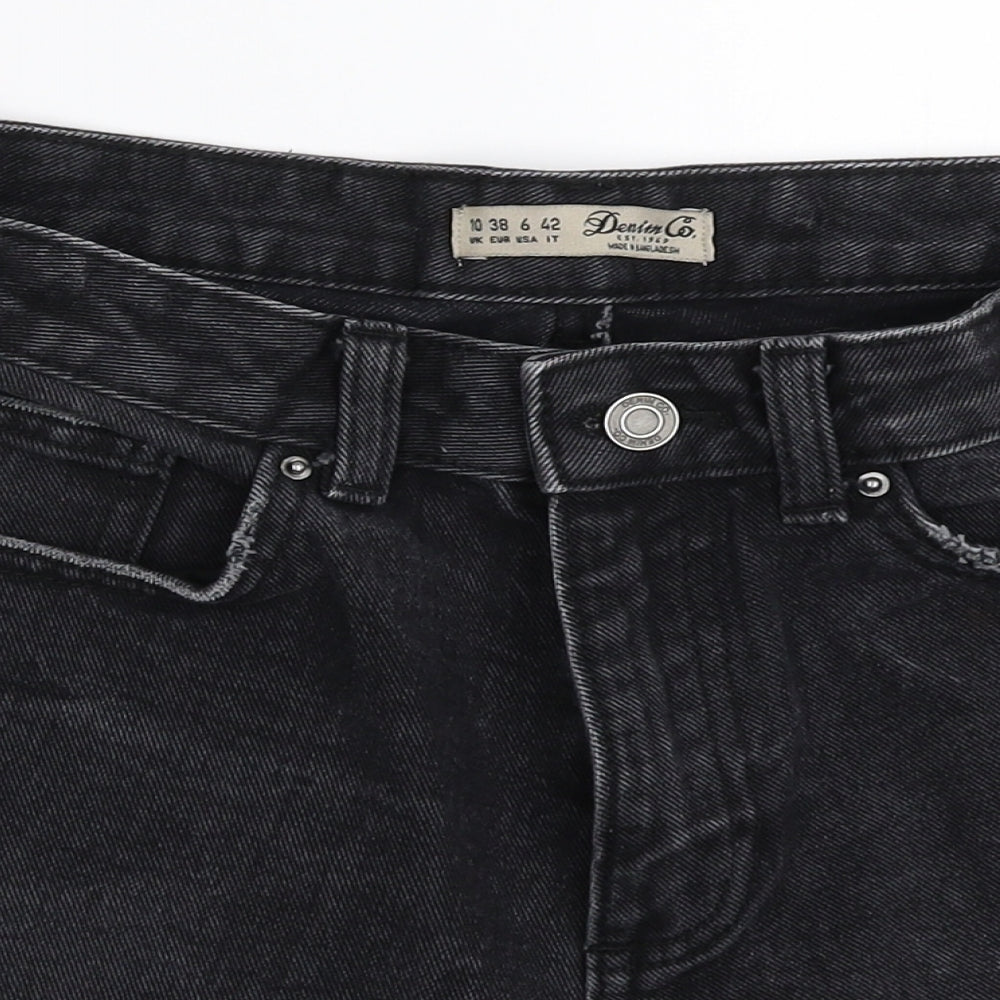 Primark Womens Black  Denim Hot Pants Shorts Size 10