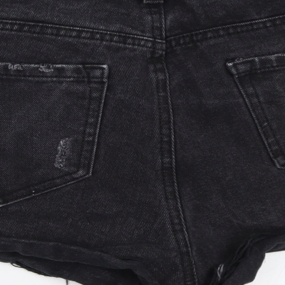 Primark Womens Black  Denim Hot Pants Shorts Size 10