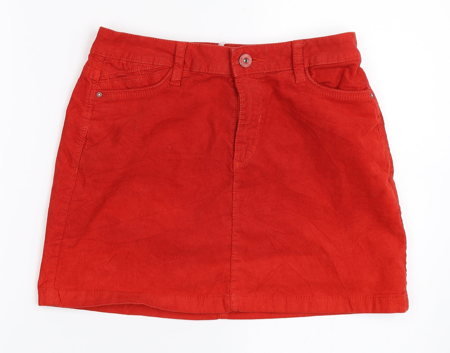 EDC Womens Red  Corduroy Mini Skirt Size XS