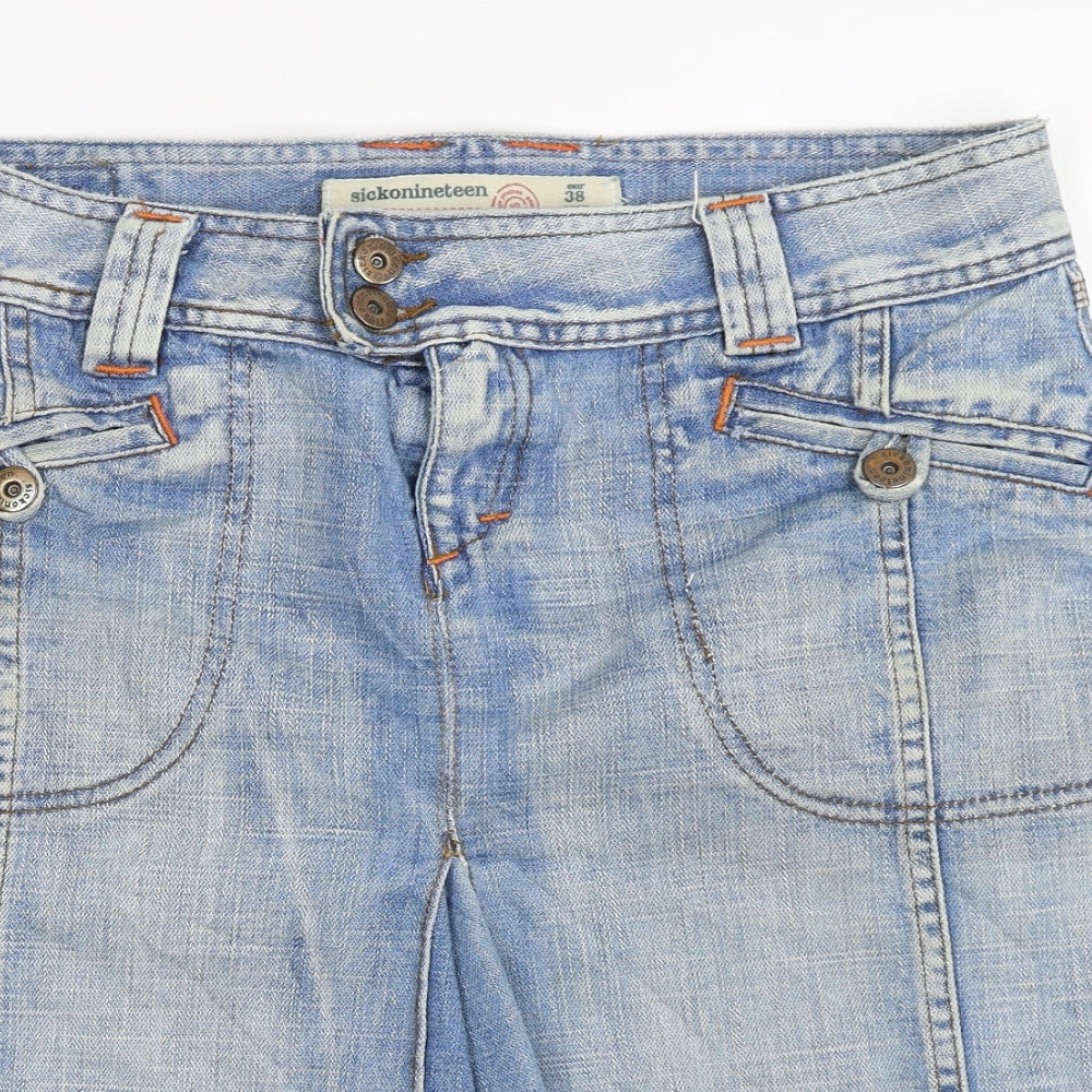 Sickonineteen Womens Blue  Denim A-Line Skirt Size 38