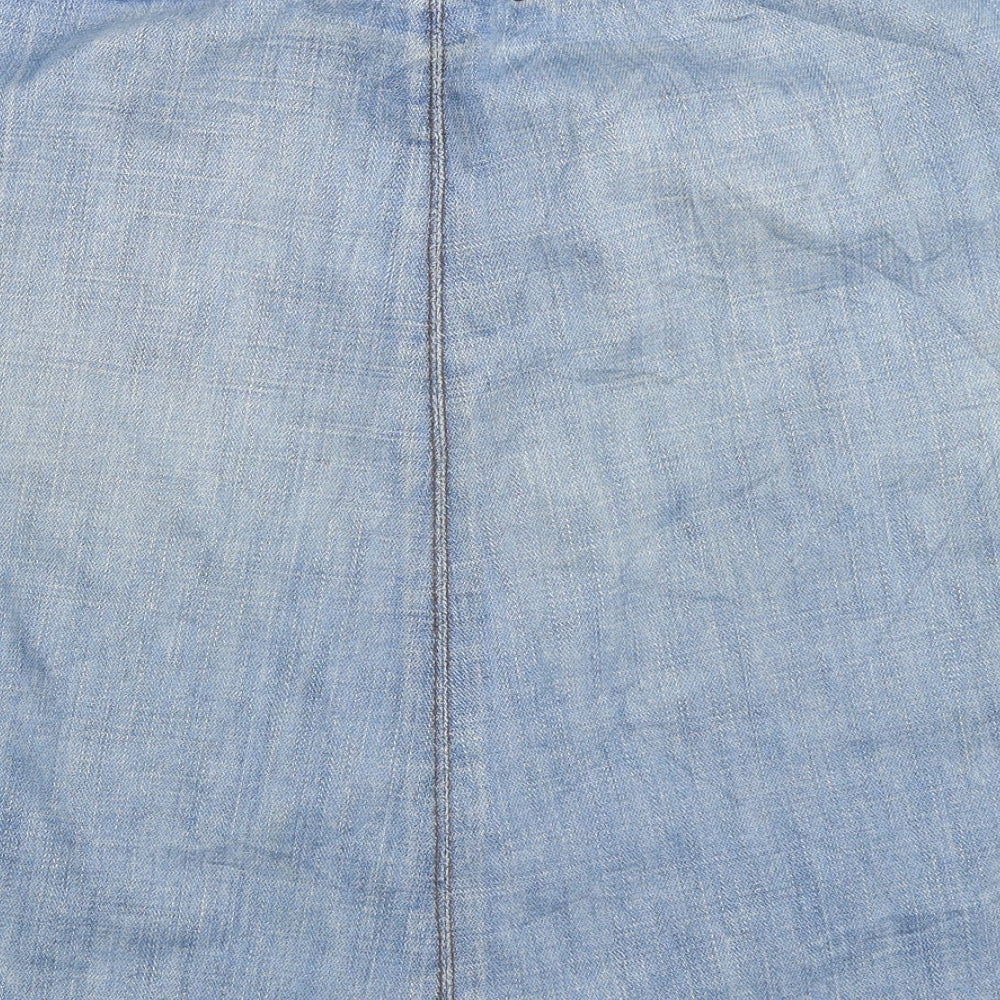 Sickonineteen Womens Blue  Denim A-Line Skirt Size 38