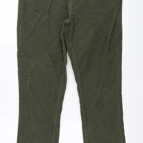 Lands' End Womens Green  Corduroy Straight Jeans Size 14 L30 in