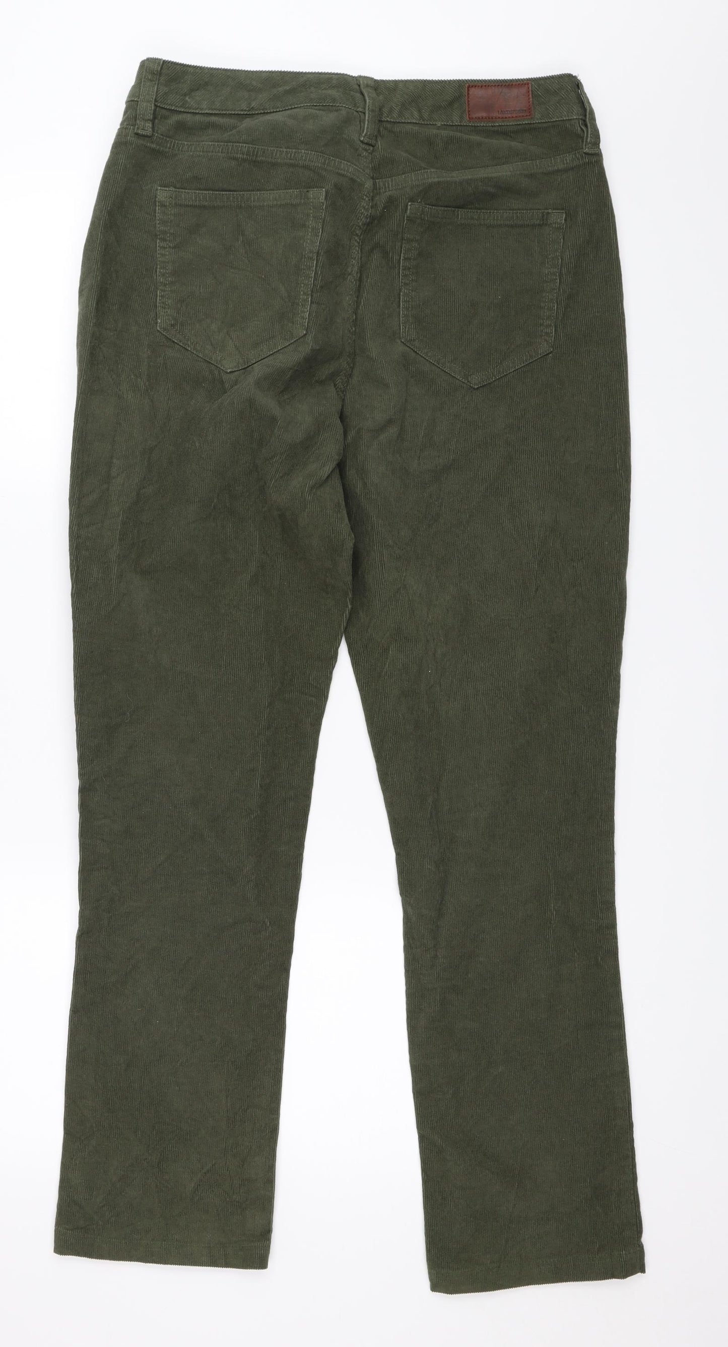 Lands' End Womens Green  Corduroy Straight Jeans Size 14 L30 in
