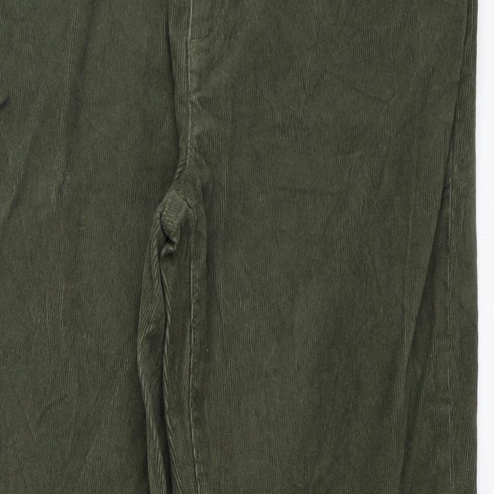 Lands' End Womens Green  Corduroy Straight Jeans Size 14 L30 in