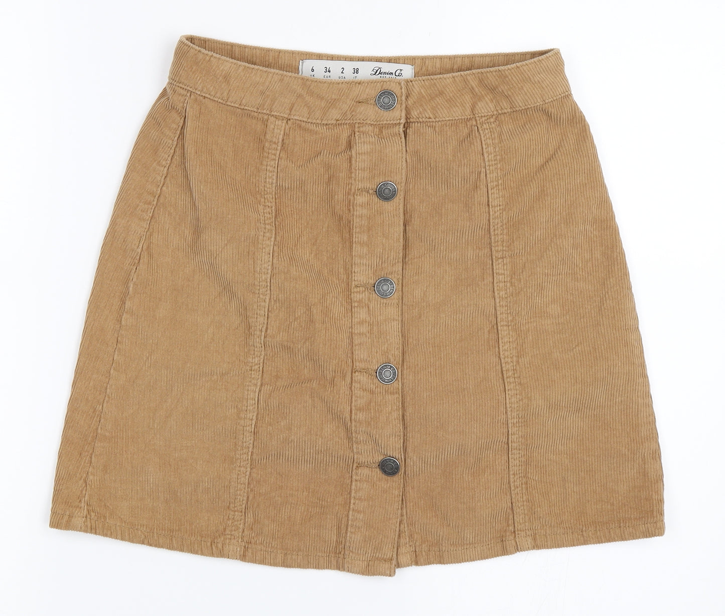 Primark Womens Beige  Corduroy Mini Skirt Size 6
