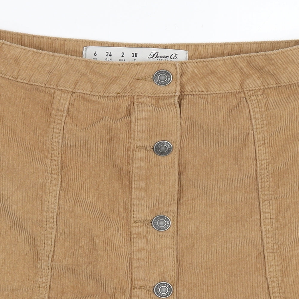 Primark Womens Beige  Corduroy Mini Skirt Size 6