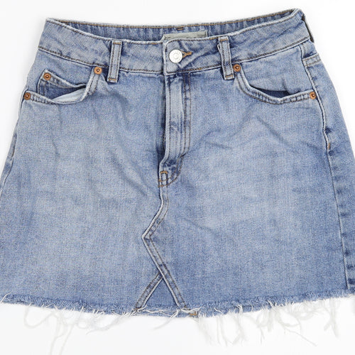 Topshop Womens Blue  Denim Mini Skirt Size 36