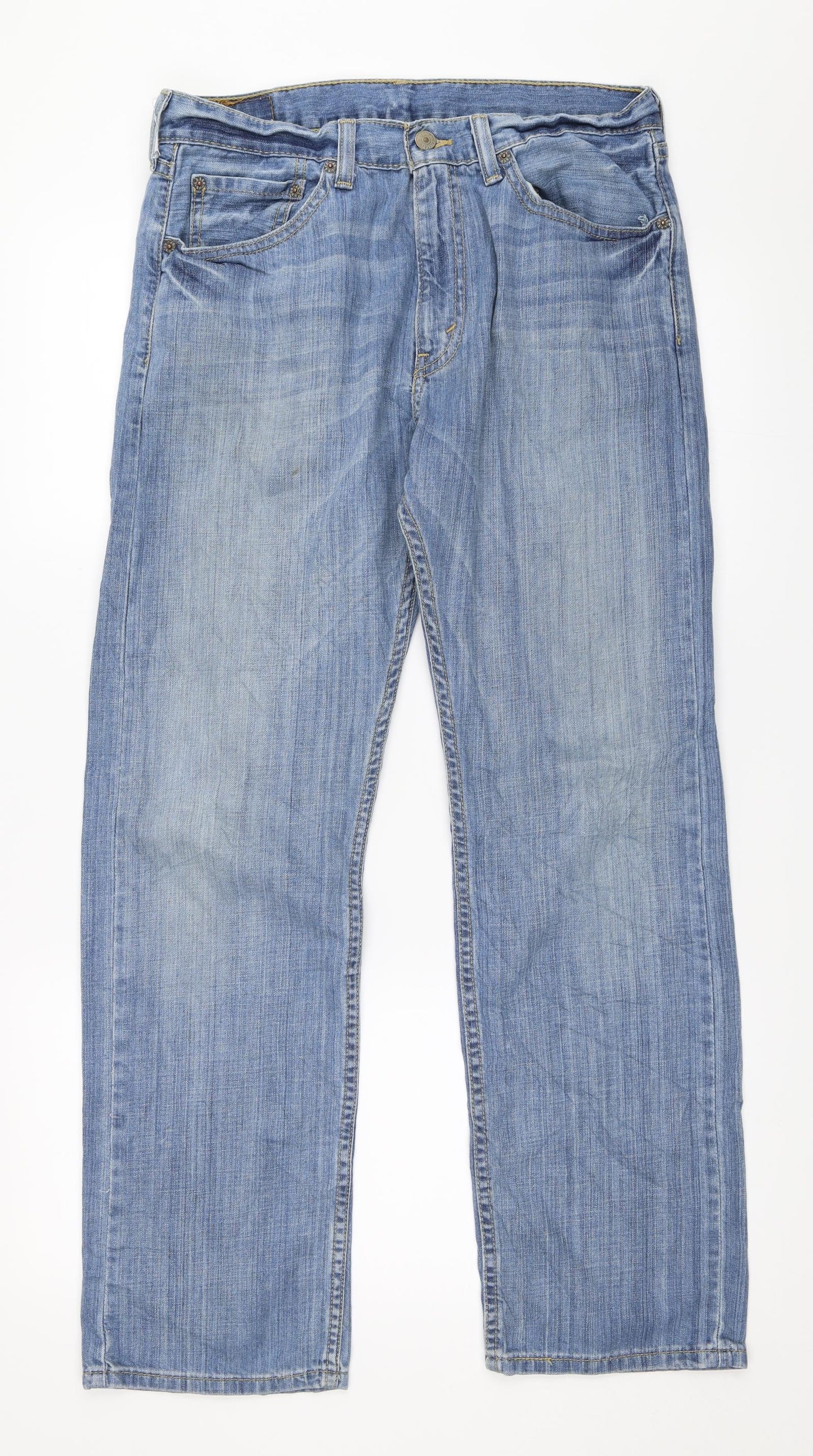 Levi's Mens Blue  Denim Straight Jeans Size 32 in L30 in