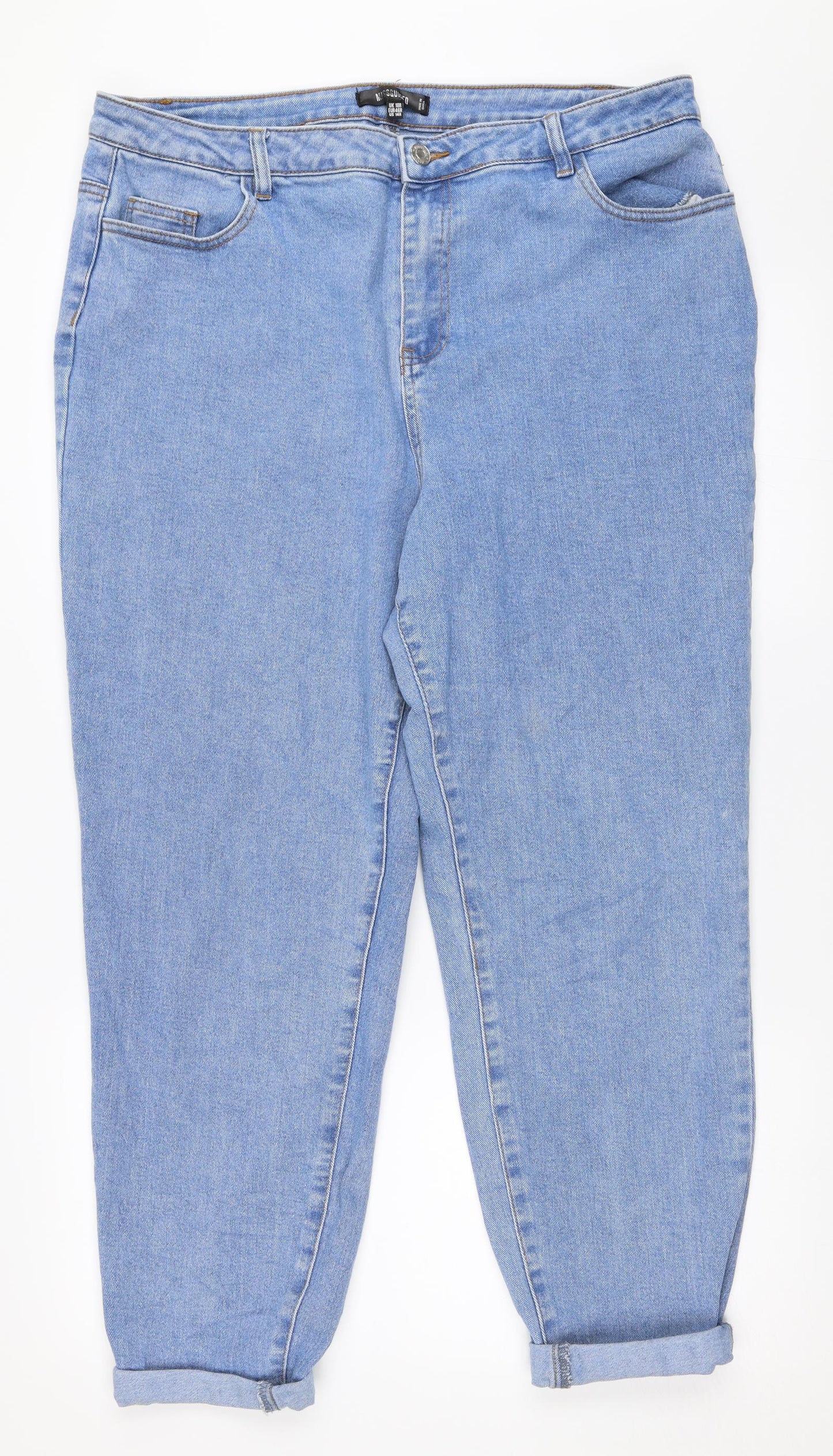 Missguided Womens Blue  Denim Mom Jeans Size 18 L26 in