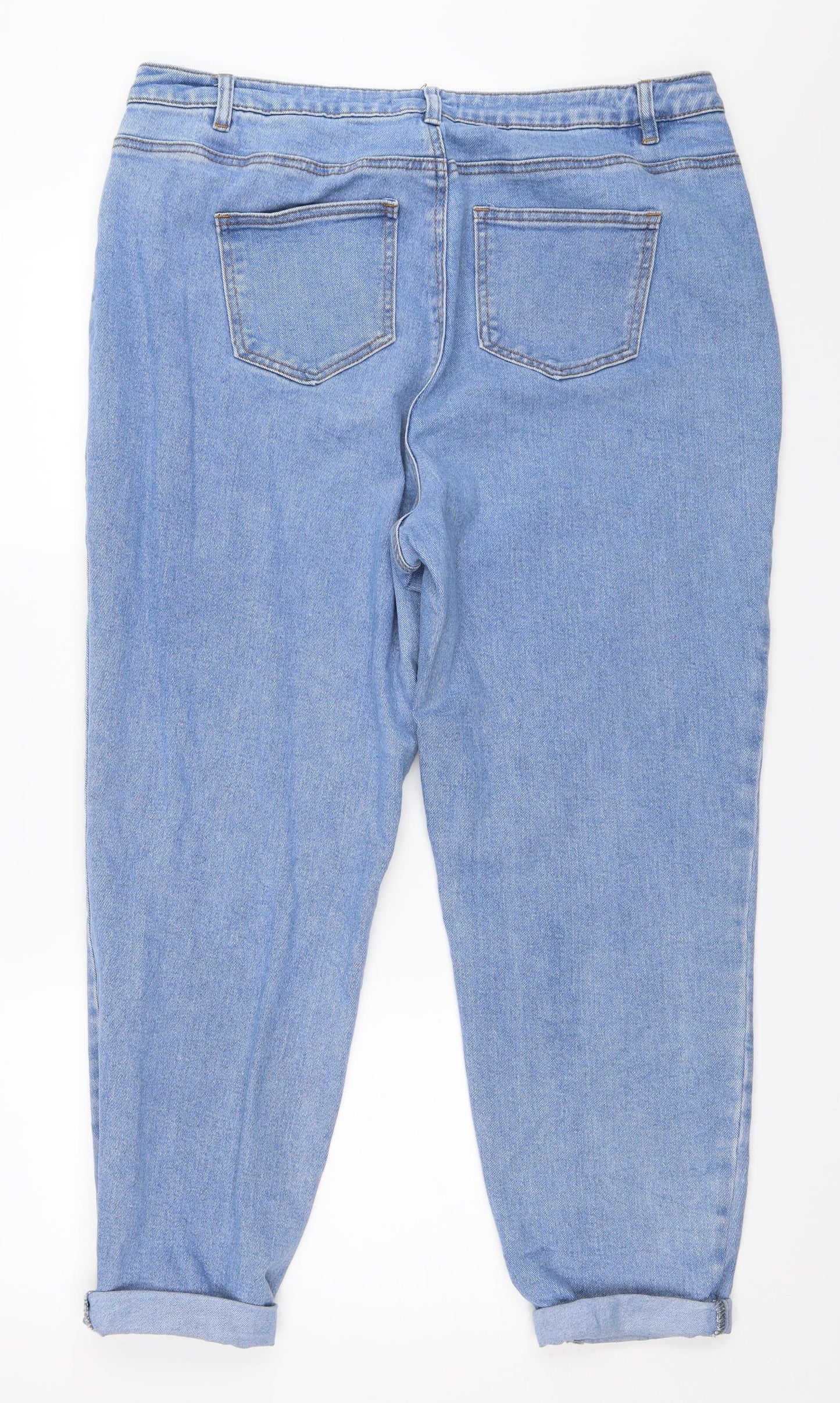 Missguided Womens Blue  Denim Mom Jeans Size 18 L26 in