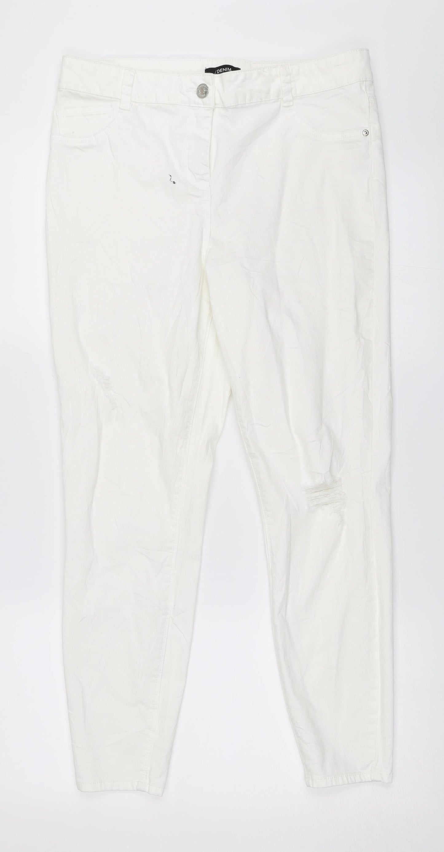 Matalan Womens White   Skinny Jeans Size 14 L26 in