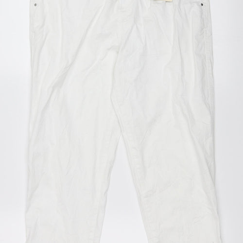 F&F Womens White   Cropped Trousers Size 8 L23 in