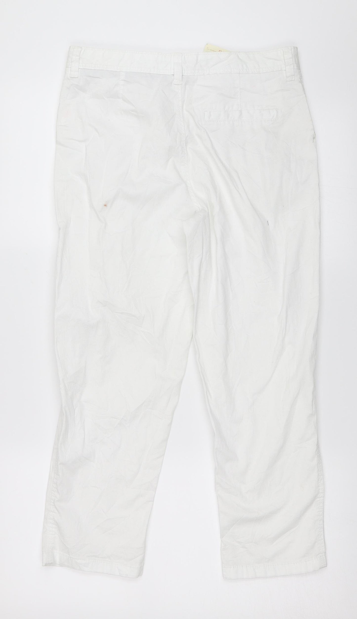 F&F Womens White   Cropped Trousers Size 8 L23 in