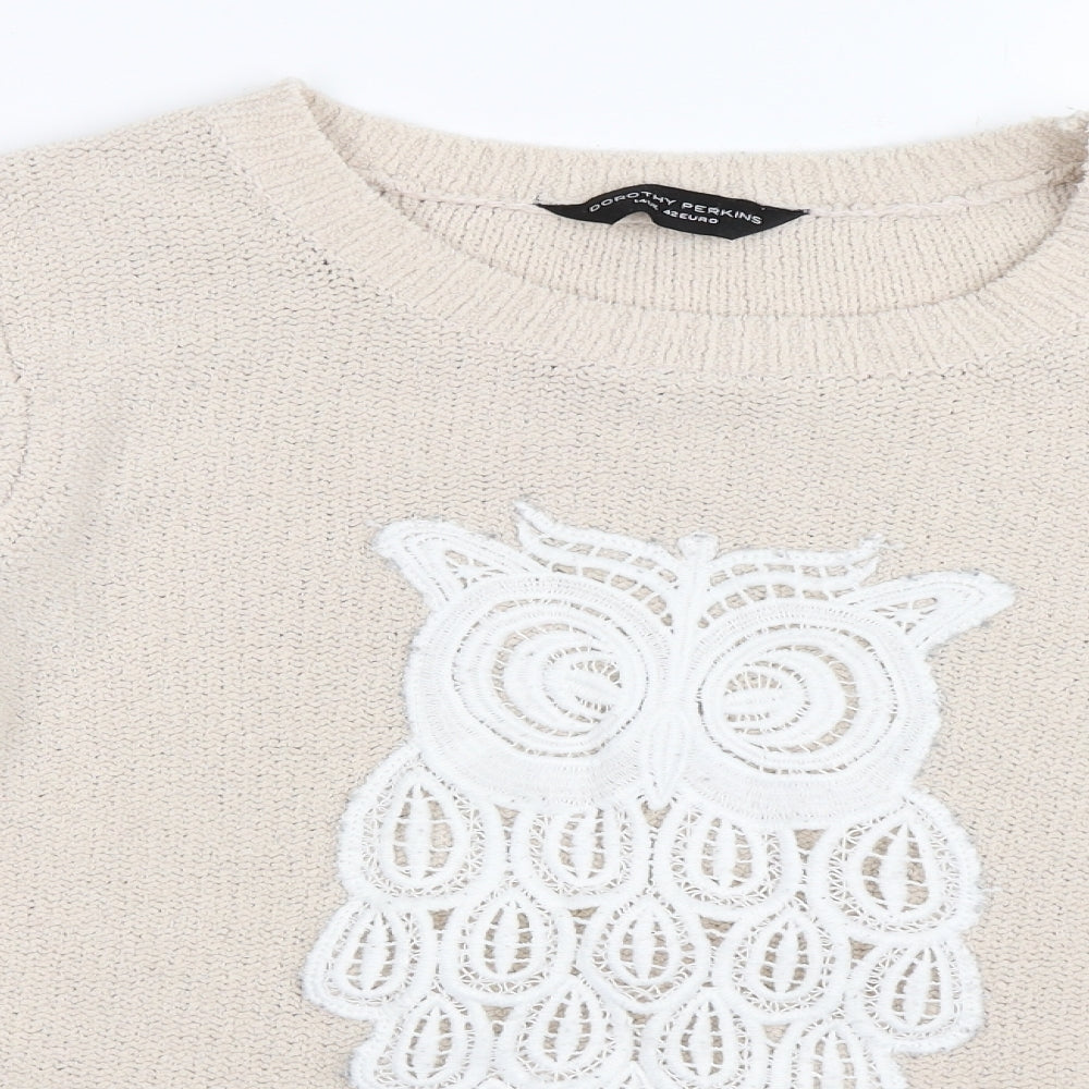 Dorothy Perkins Womens Beige   Pullover Jumper Size 14
