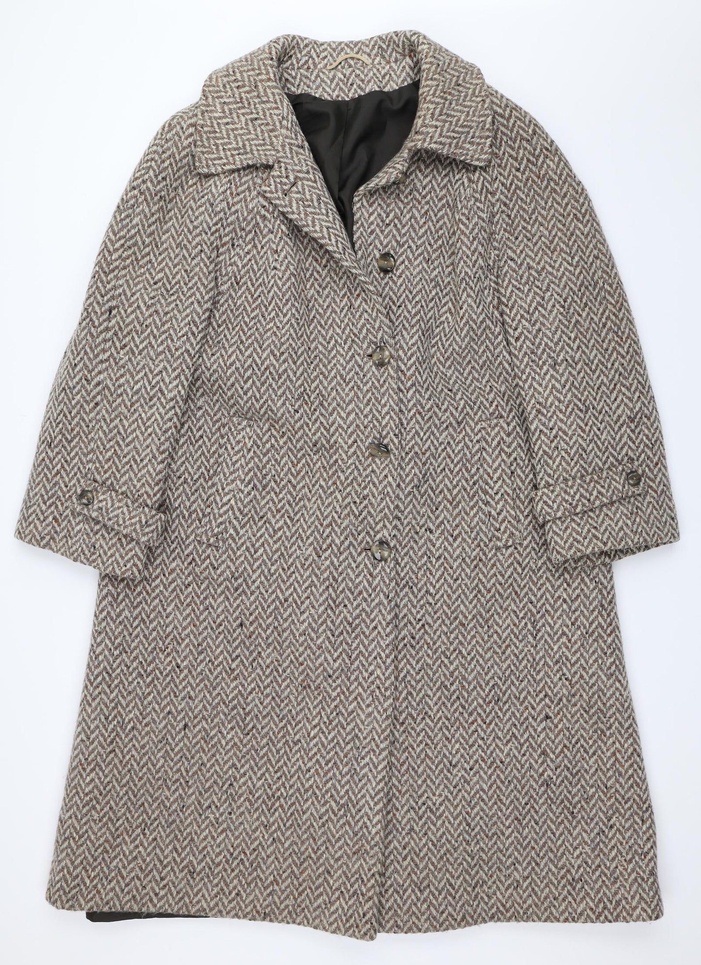 Preworn Womens Beige   Overcoat Coat Size 18