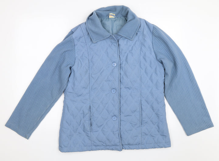 Gabriella Vicenga Womens Blue   Quilted Coat Size 14