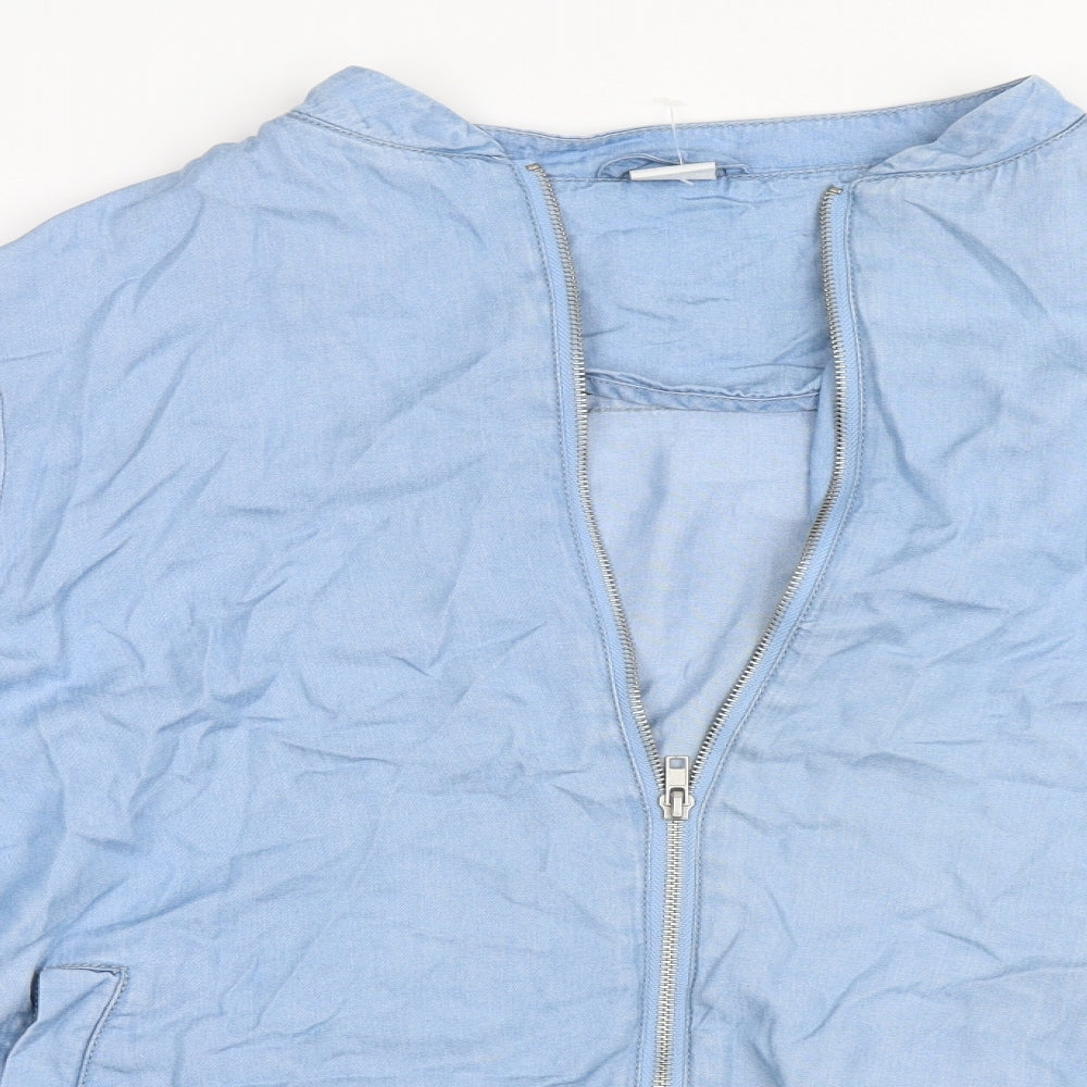 Cotton Traders Womens Blue  Denim Bomber Jacket Coat Size 18