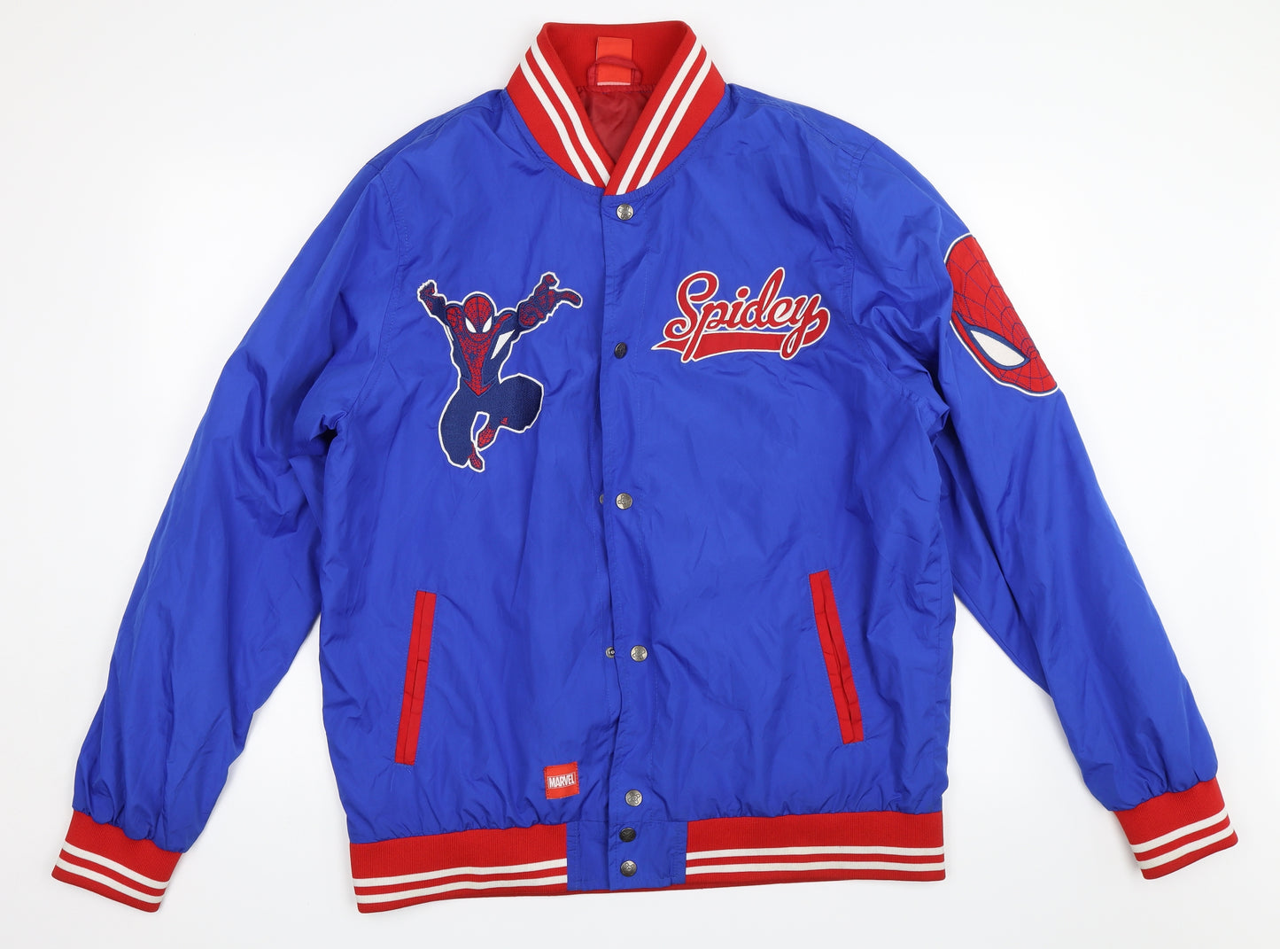 Addict Mens Blue   Varsity Jacket Coat Size XL  - Spiderman Marvel