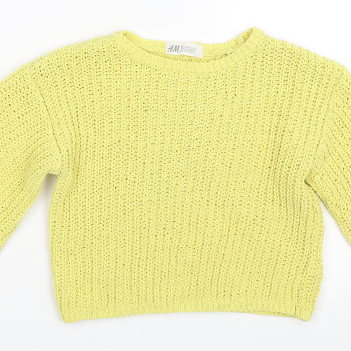 H&M Girls Yellow   Pullover Jumper Size 5-6 Years