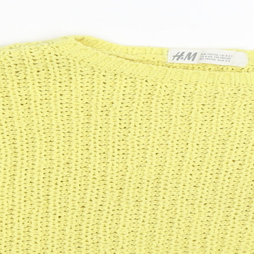 H&M Girls Yellow   Pullover Jumper Size 5-6 Years