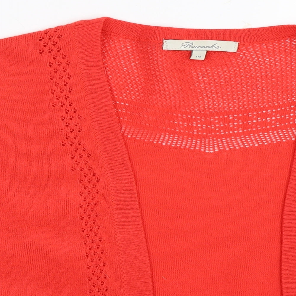 Peacocks Womens Red   Cardigan Jumper Size 14