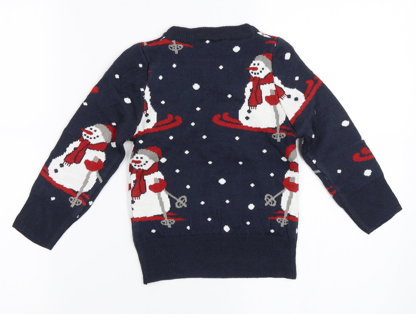 Kiabi Boys Blue   Pullover Jumper Size 3-4 Years  - snowman