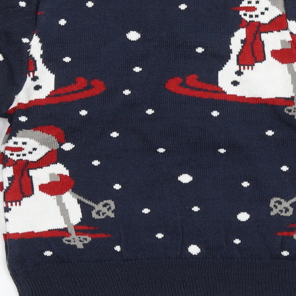 Kiabi Boys Blue   Pullover Jumper Size 3-4 Years  - snowman