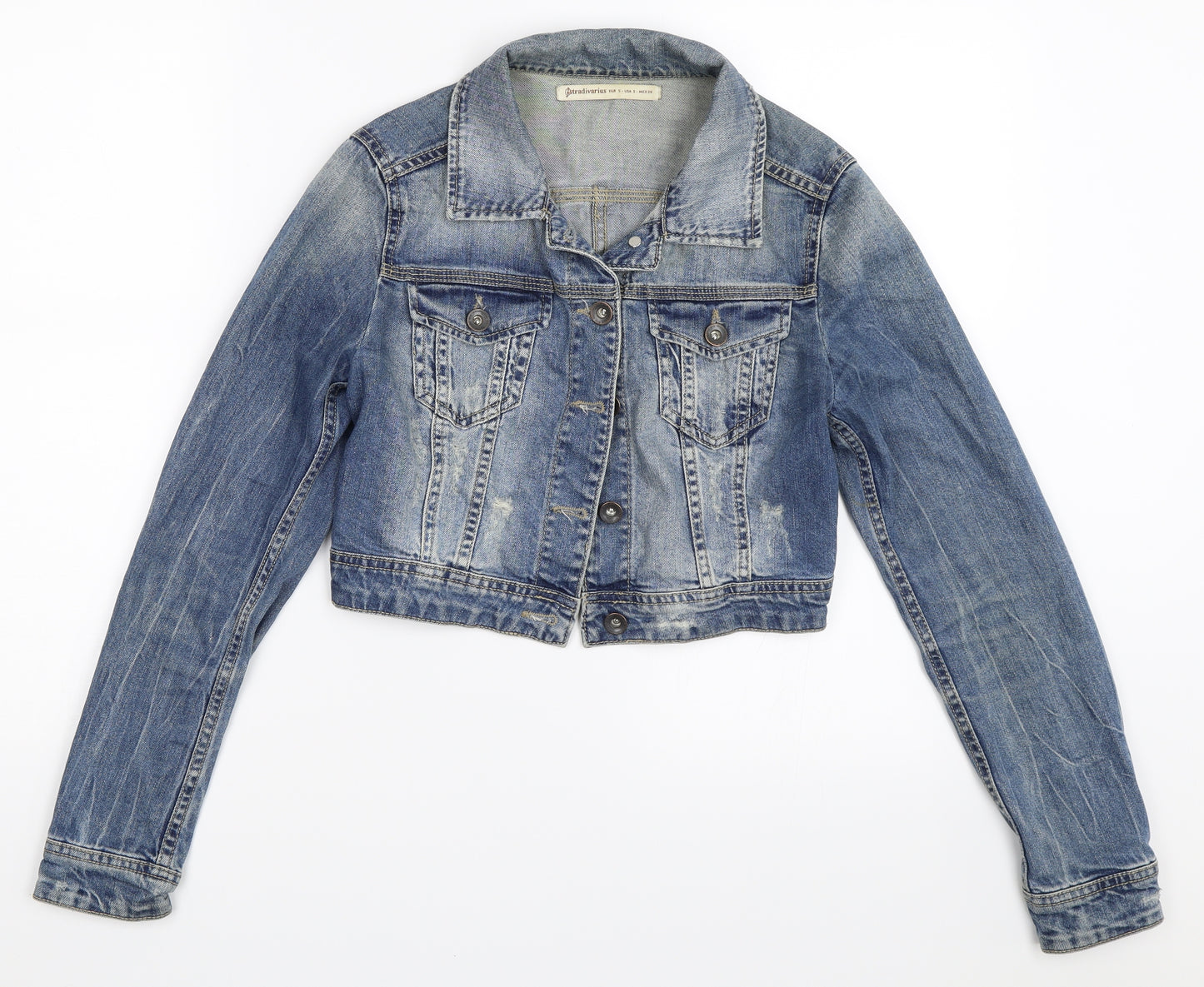 Stradivarius Womens Blue  Denim Jacket  Size S