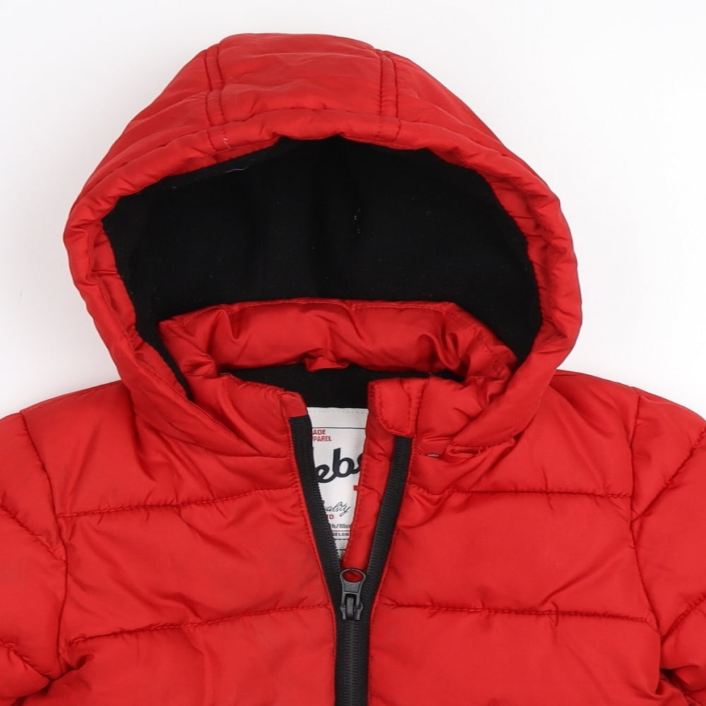 Mini Rebel Boys Red   Puffer Jacket Coat Size 12-18 Months