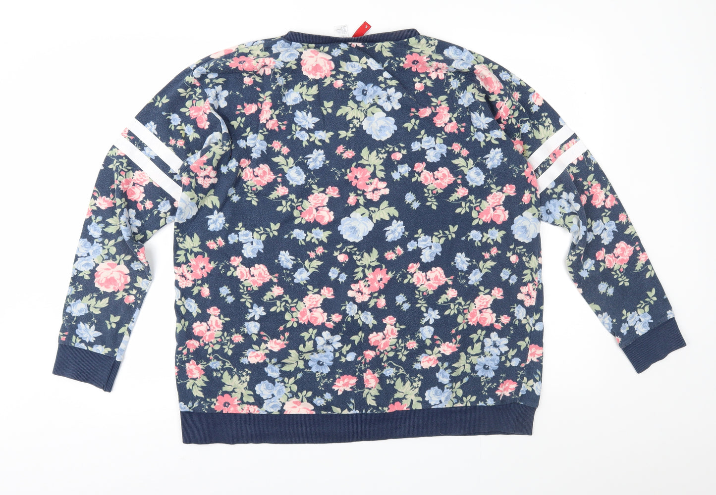 Divided Womens Blue Floral  Pullover Sweatshirt Size L