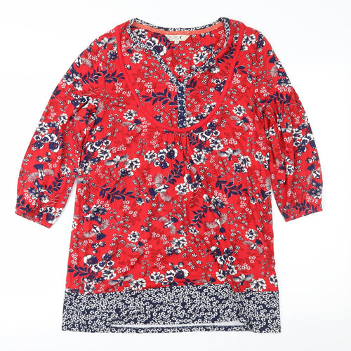 M&Co Womens Red Floral  Shift  Size 10