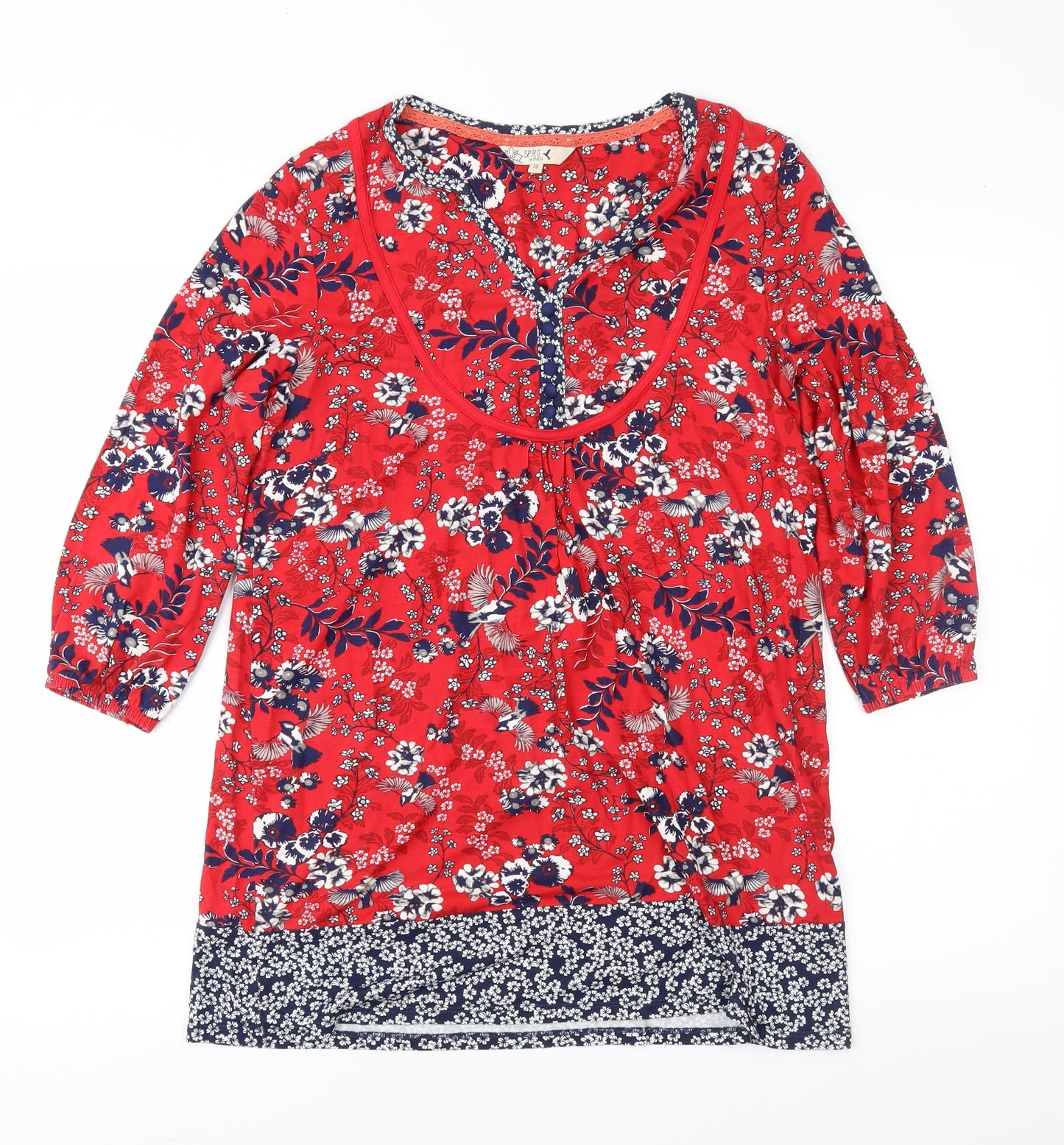 M&Co Womens Red Floral  Shift  Size 10