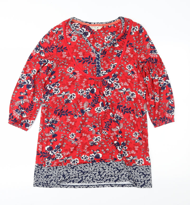 M&Co Womens Red Floral  Shift  Size 10