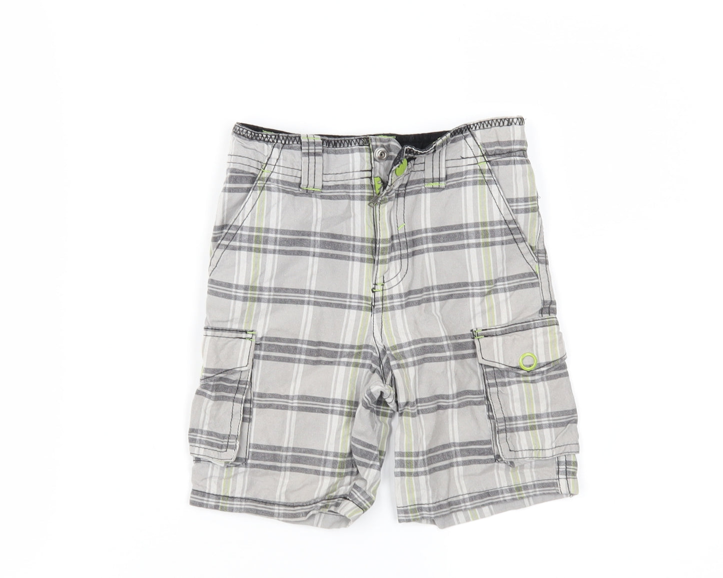 WonderKids Boys Grey Check  Cargo Shorts Size 2 Years