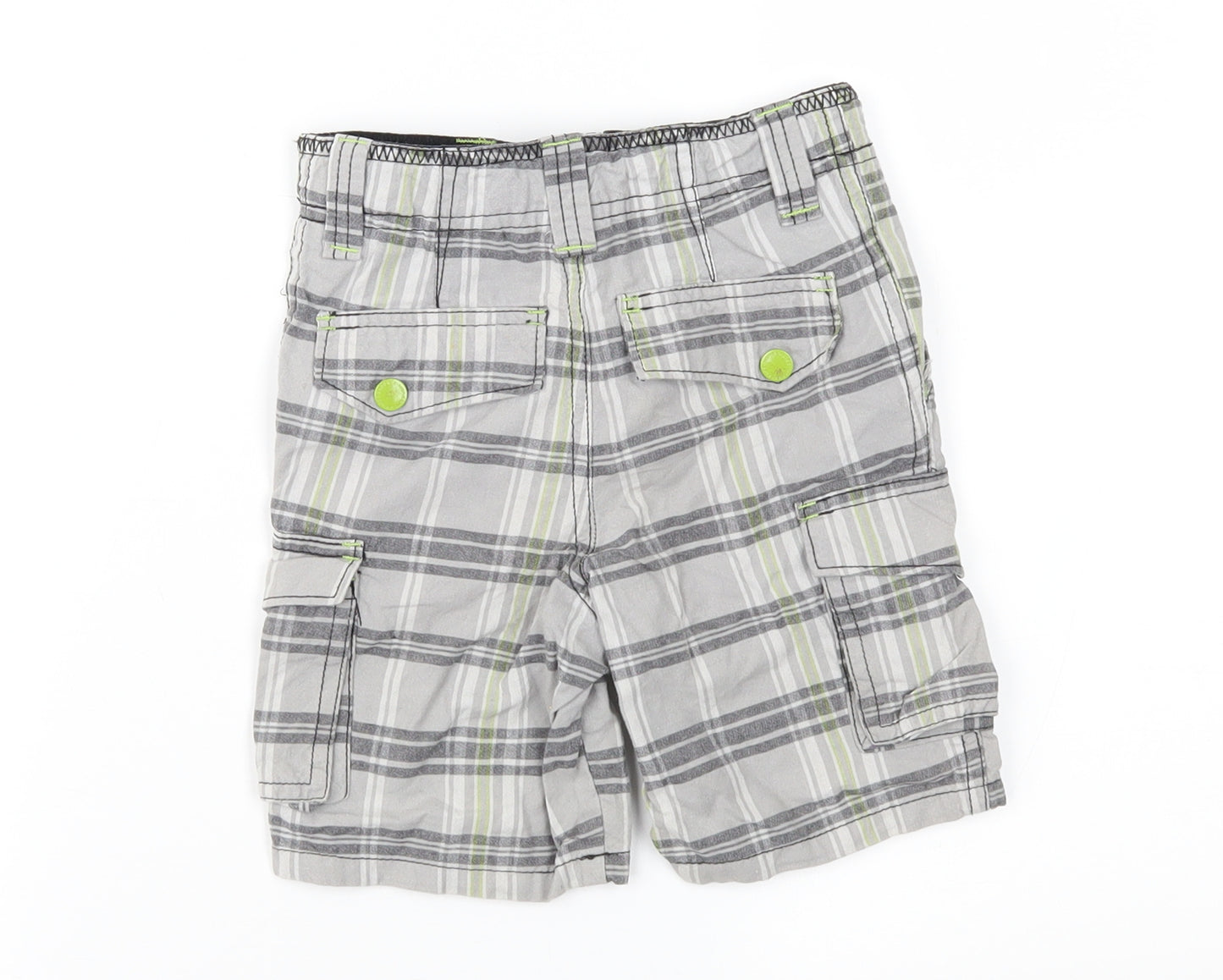 WonderKids Boys Grey Check  Cargo Shorts Size 2 Years