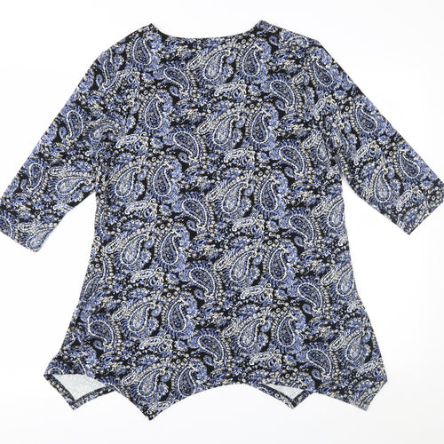 Tigi Womens Blue Paisley  Basic Blouse Size 10