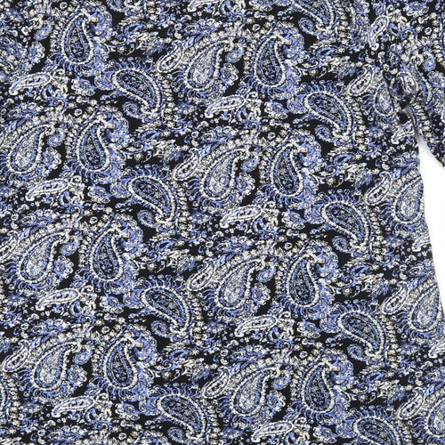 Tigi Womens Blue Paisley  Basic Blouse Size 10
