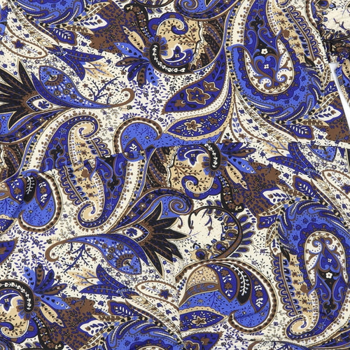 Klass Womens Blue Paisley  Basic Blouse Size M