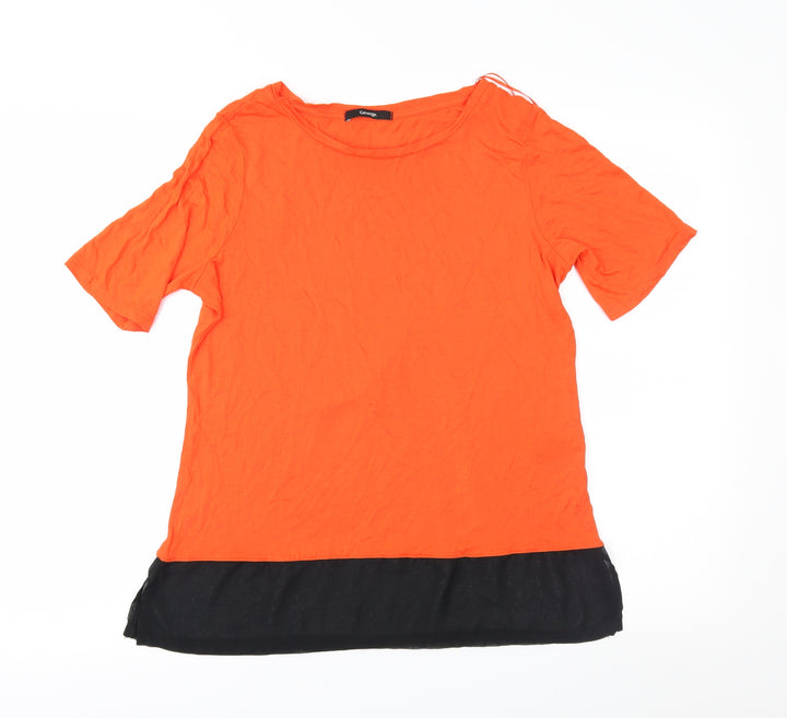 George Womens Orange Basic T-Shirt Size 12