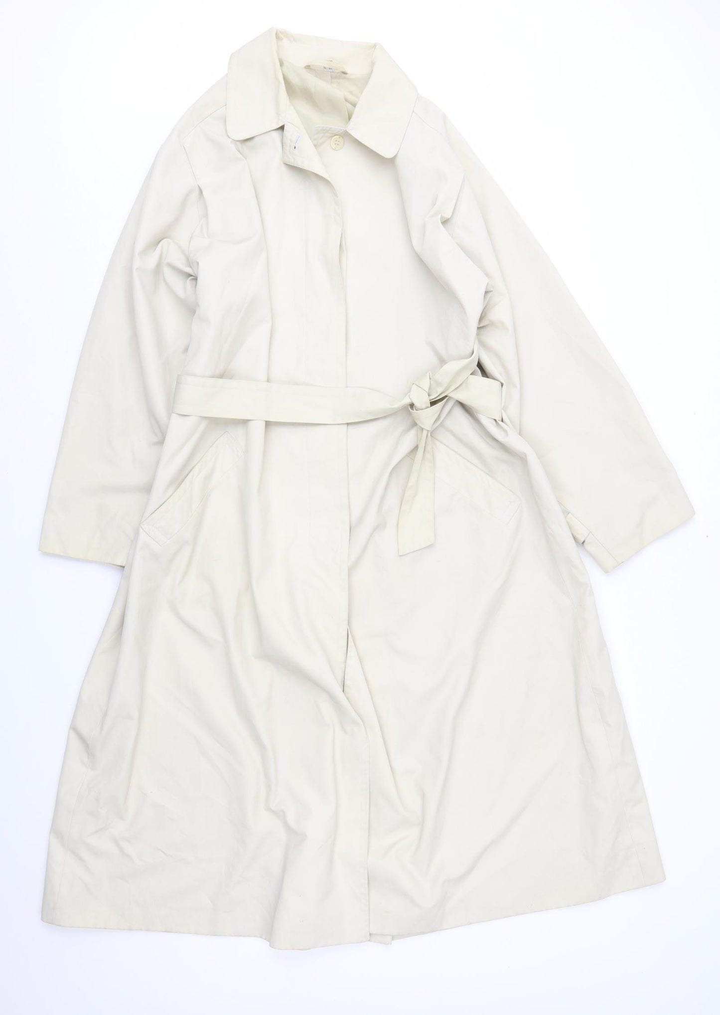 Preworn Womens Beige   Trench Coat Coat Size 12