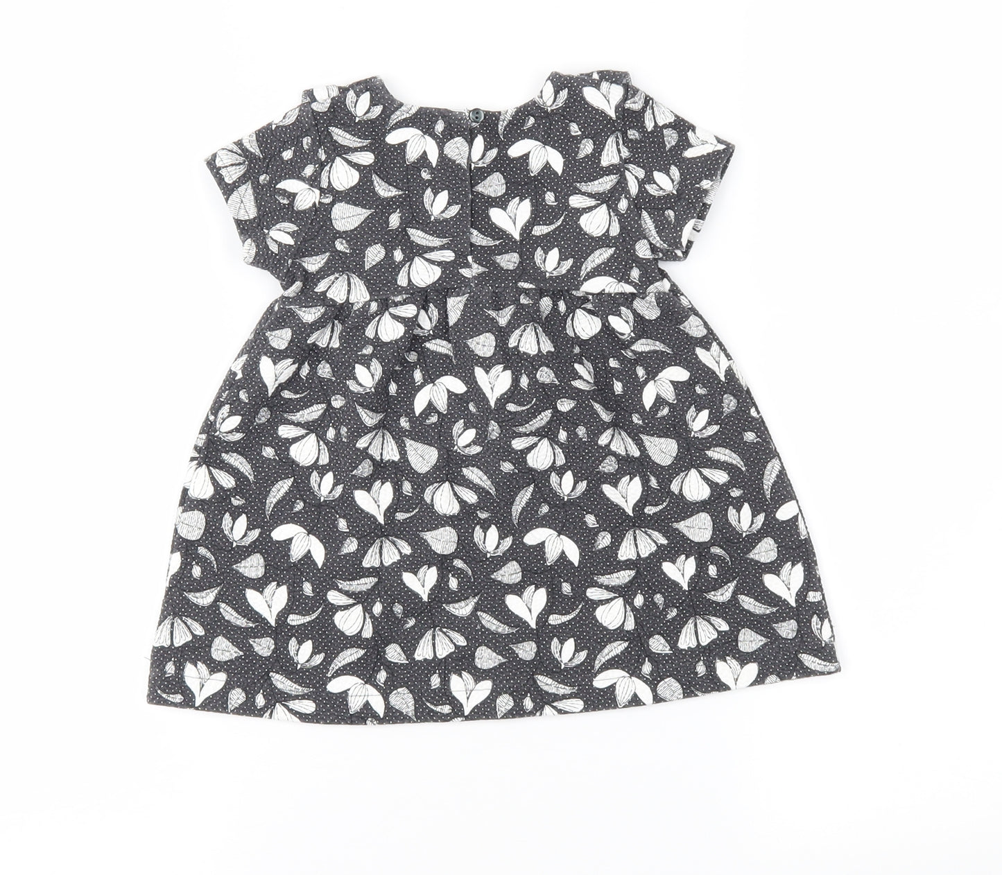 Zara Girls Grey Floral  Fit & Flare  Size 6-9 Months