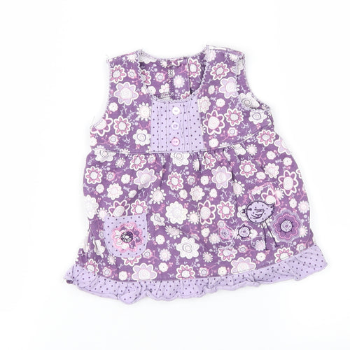 Matalan Girls Purple Floral  Fit & Flare  Size 3-6 Months