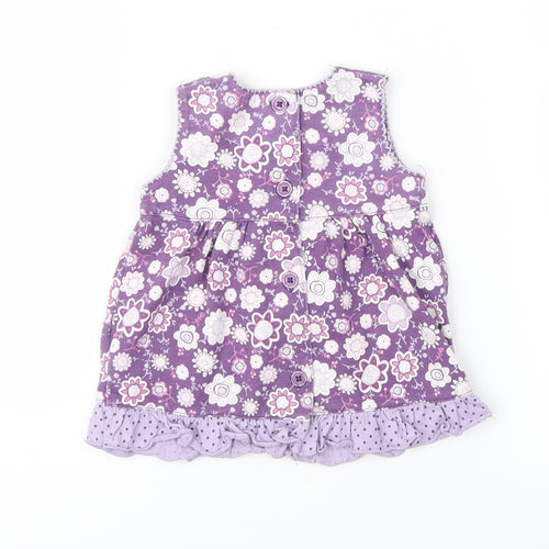 Matalan Girls Purple Floral  Fit & Flare  Size 3-6 Months