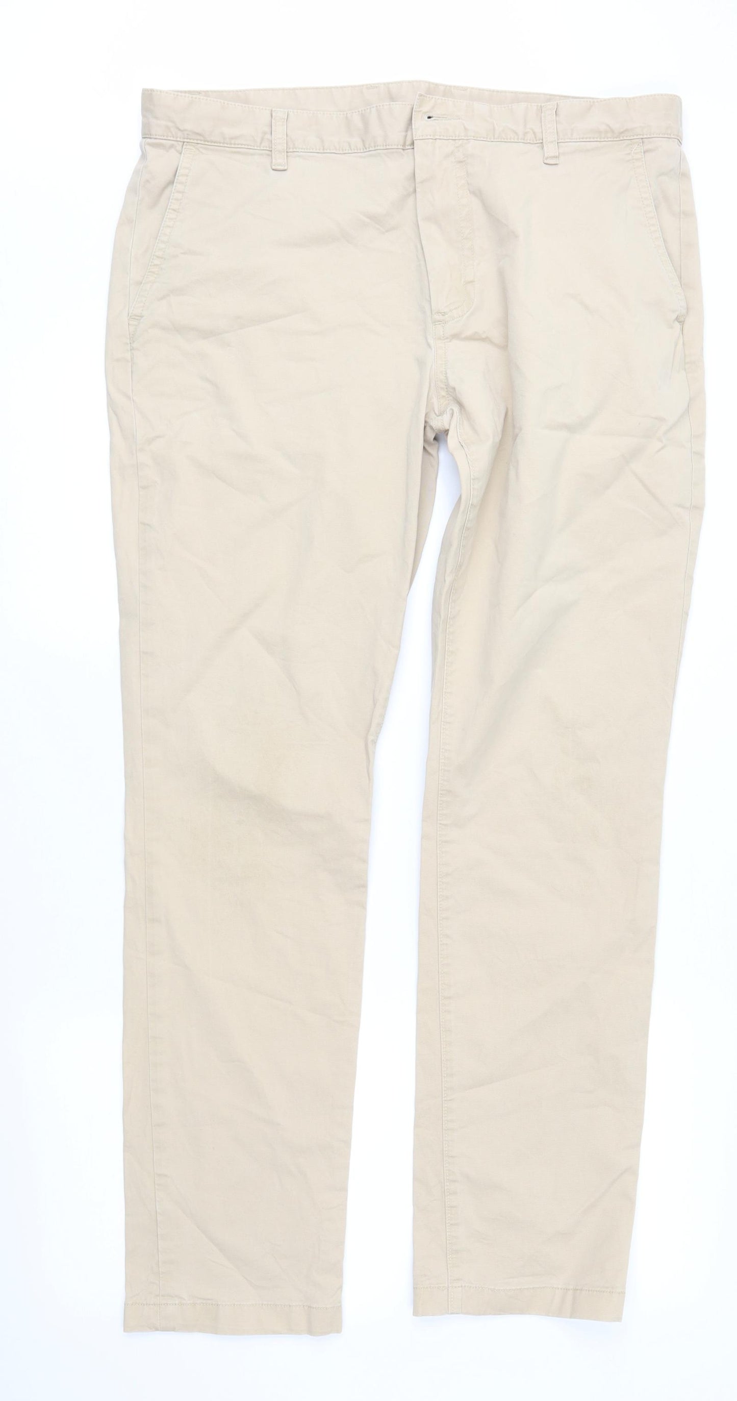 John Lewis Mens Beige   Chino Trousers Size 38 in L32 in