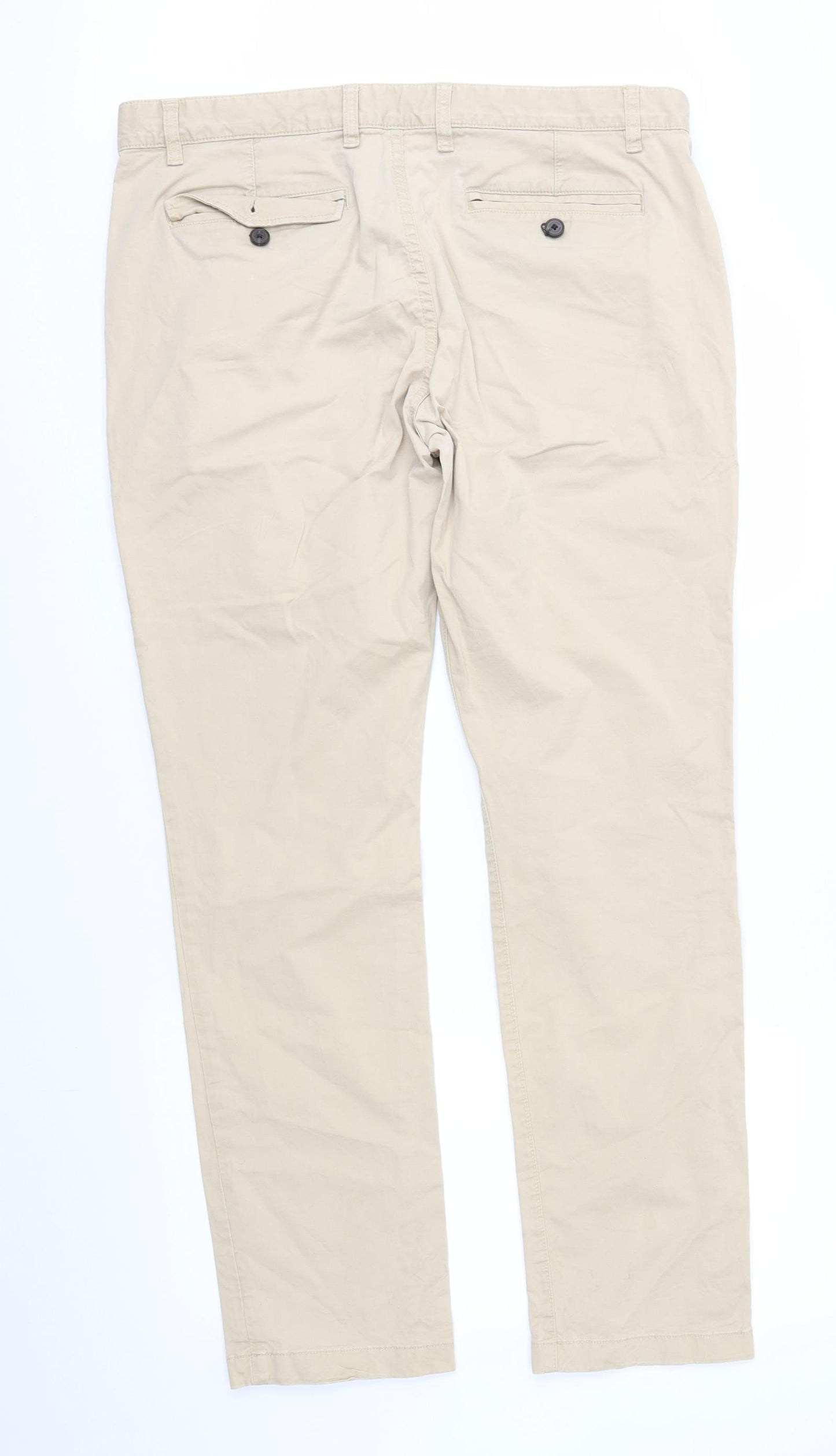 John Lewis Mens Beige   Chino Trousers Size 38 in L32 in