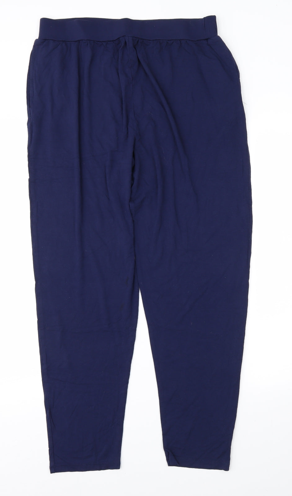M&Co Womens Blue  Jersey Trousers  Size 14 L27 in
