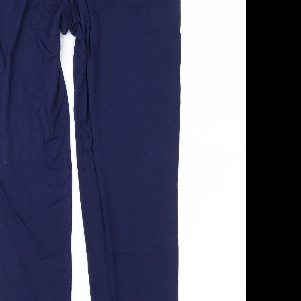 M&Co Womens Blue  Jersey Trousers  Size 14 L27 in