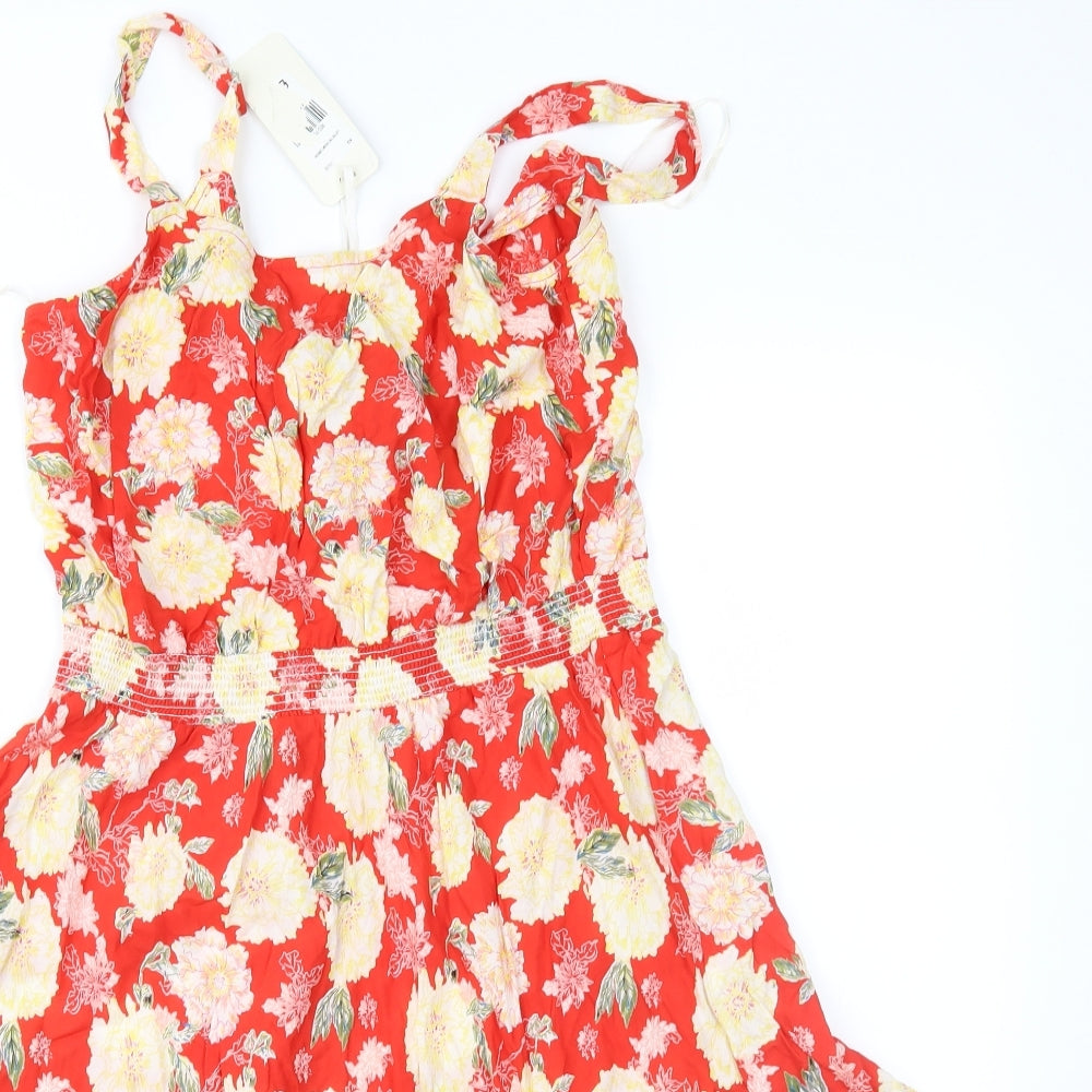 Lottie Womens Red Floral  Fit & Flare  Size 10