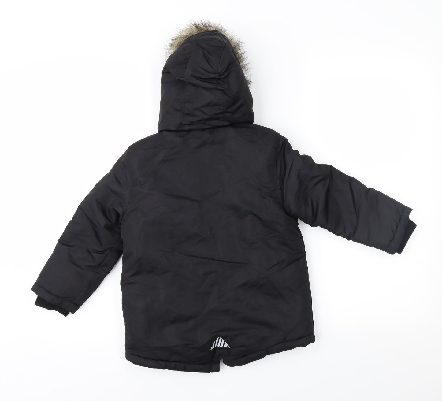 Primark Boys Black   Parka Coat Size 4-5 Years