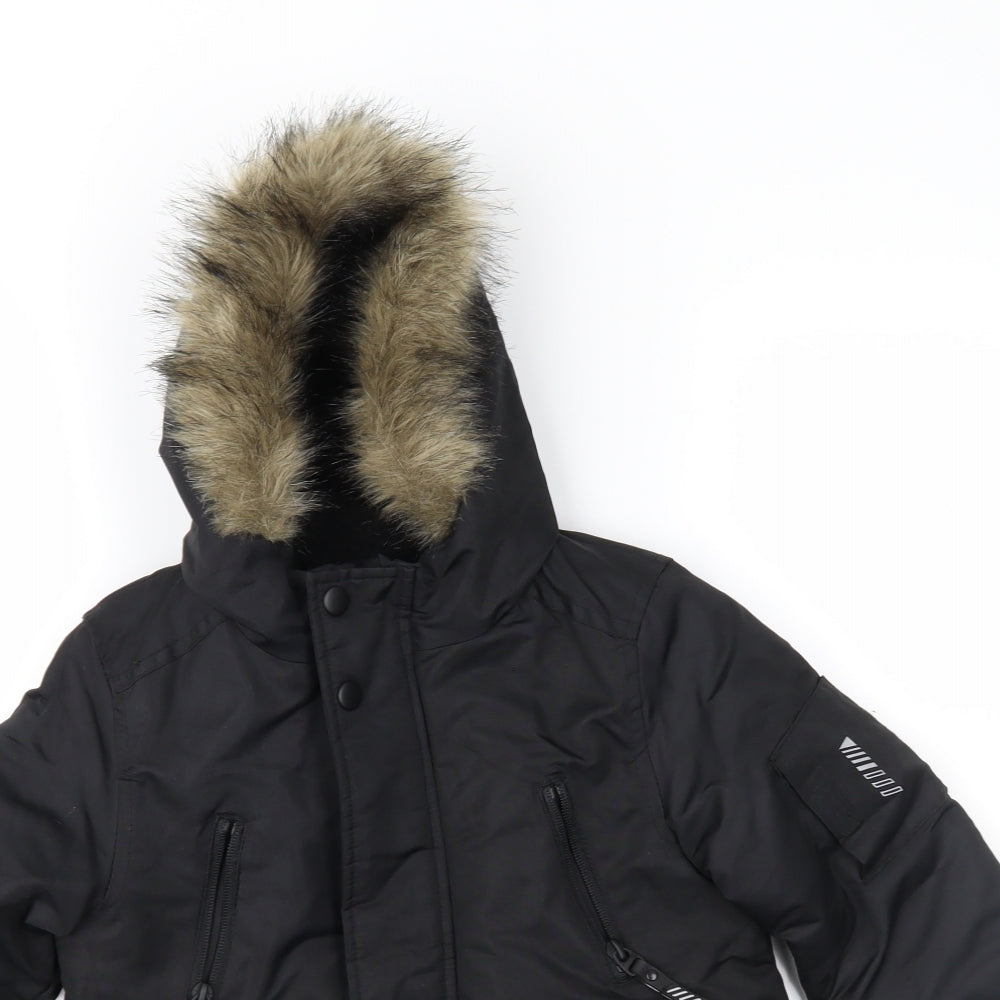 Primark Boys Black   Parka Coat Size 4-5 Years